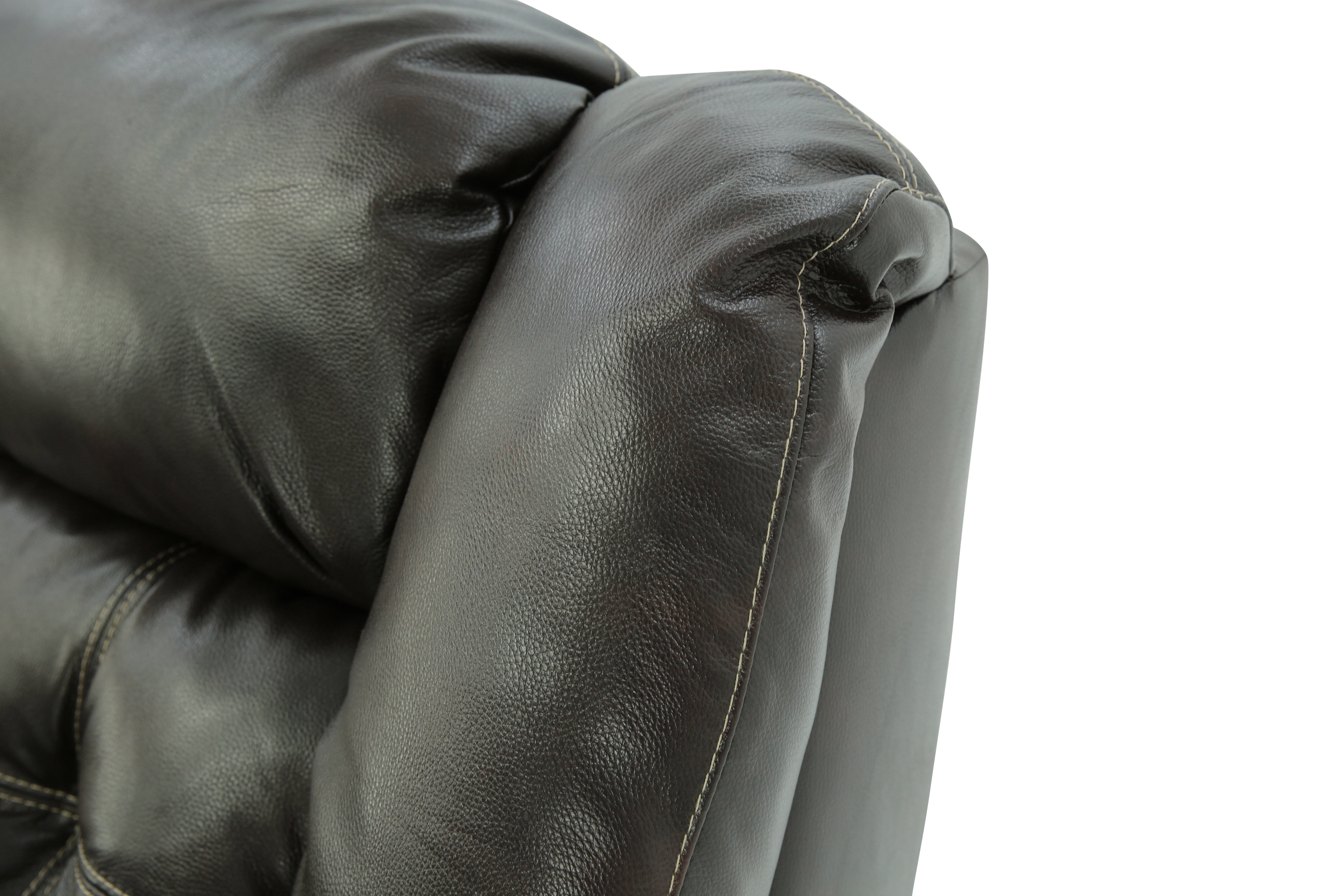 Hudson Leather Reclining Sofa - Chocolate - Additional View 3