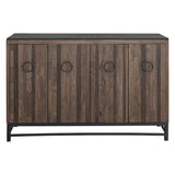 International Furniture Direct - IRONWOOD CONSOLE - Dark Brown Wood|Metal - Tables