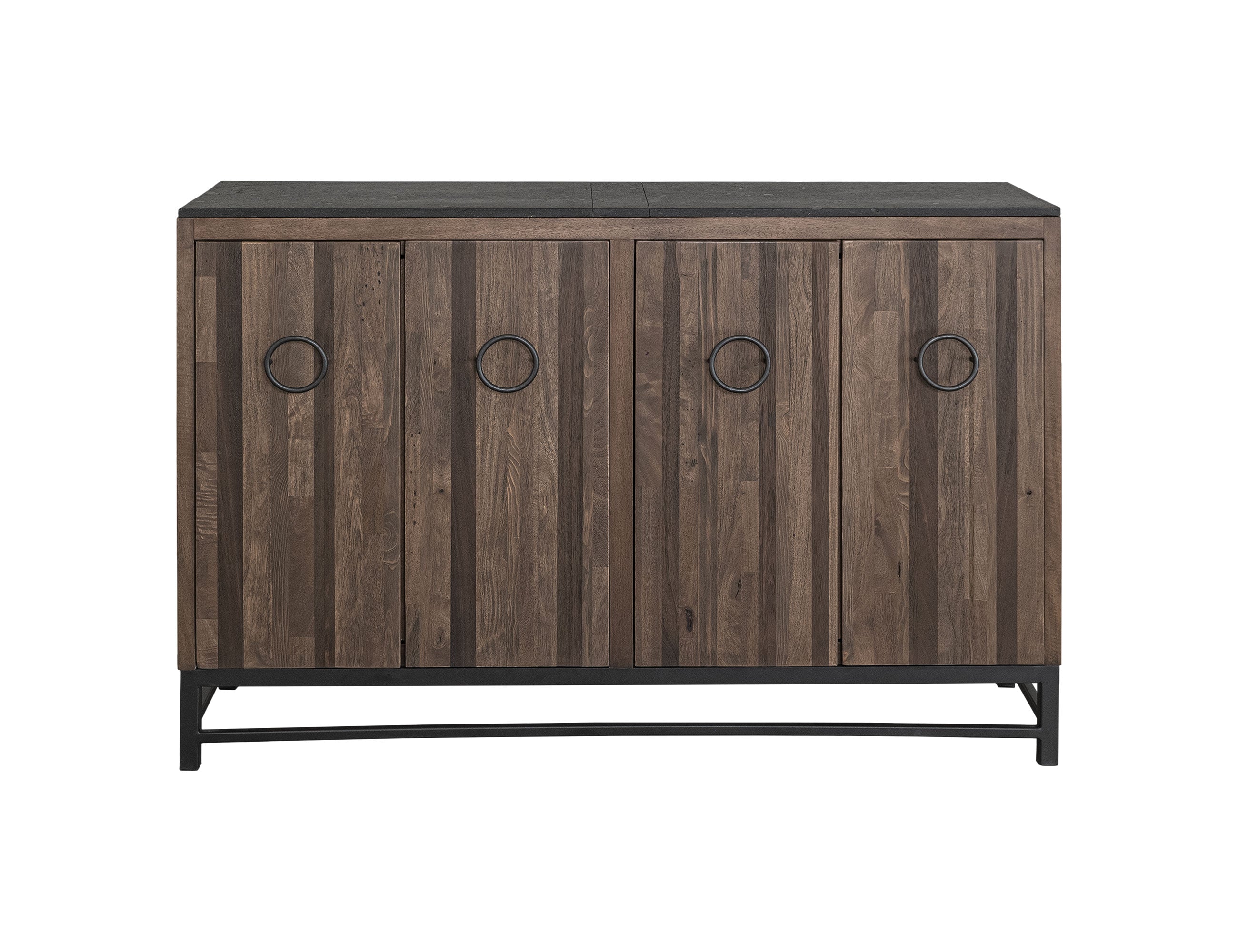 International Furniture Direct - IRONWOOD CONSOLE - Dark Brown Wood|Metal - Tables
