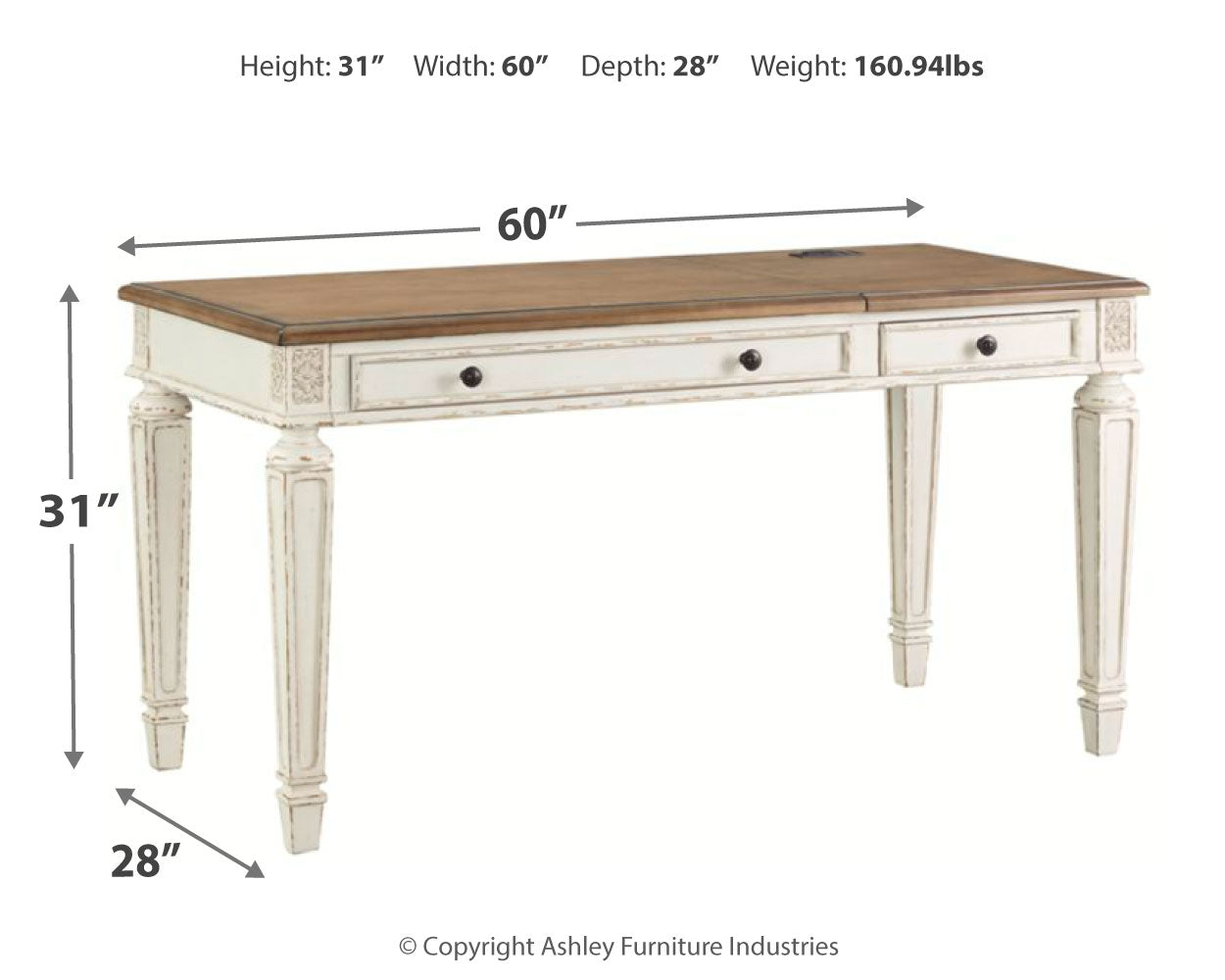 Ashley Furniture - REALYN LIFT TOP DESK - Light Brown Wood - Desks - Additional View 3