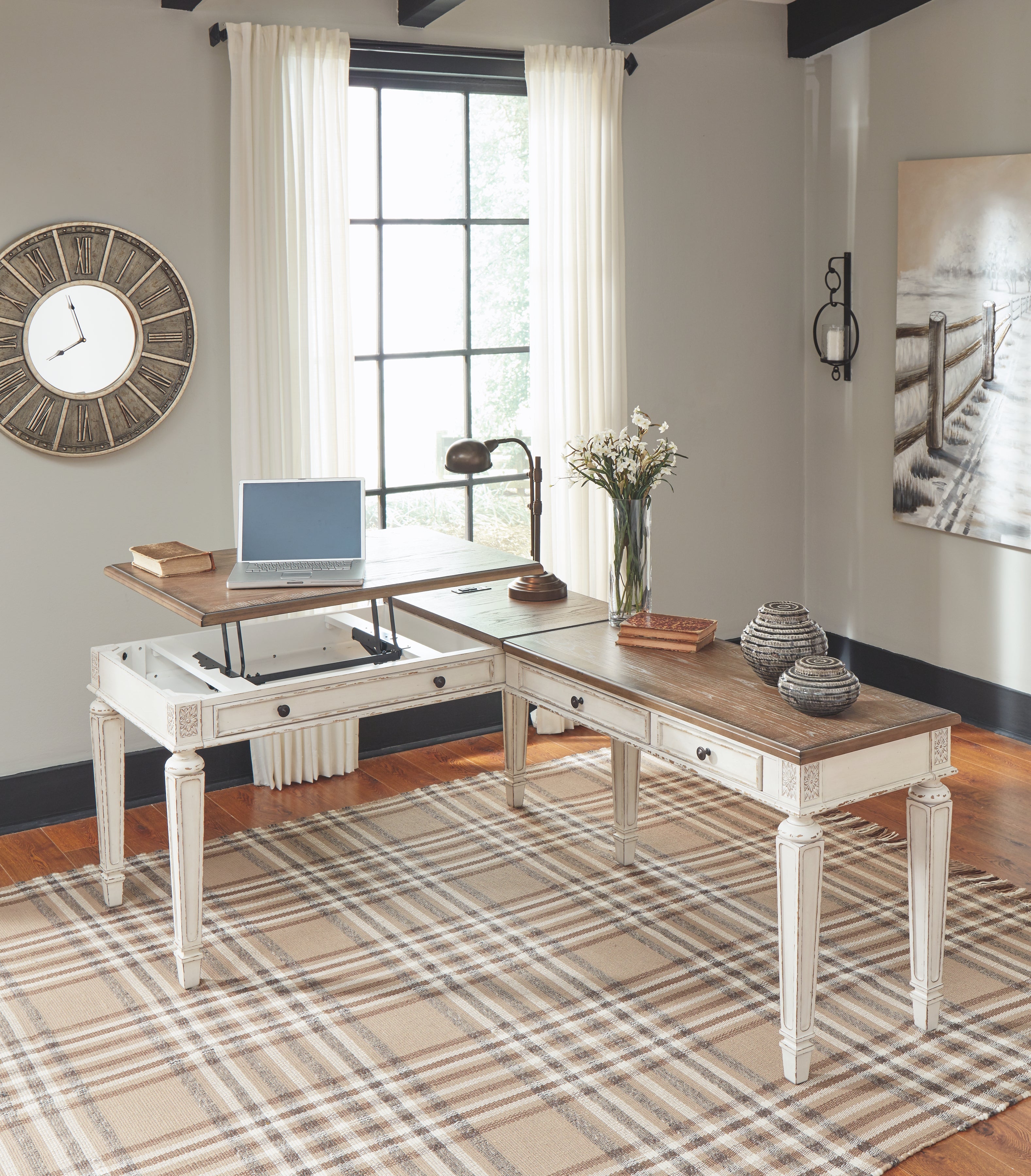 Ashley Furniture - REALYN LIFT TOP DESK - Light Brown Wood - Desks - Additional View 5