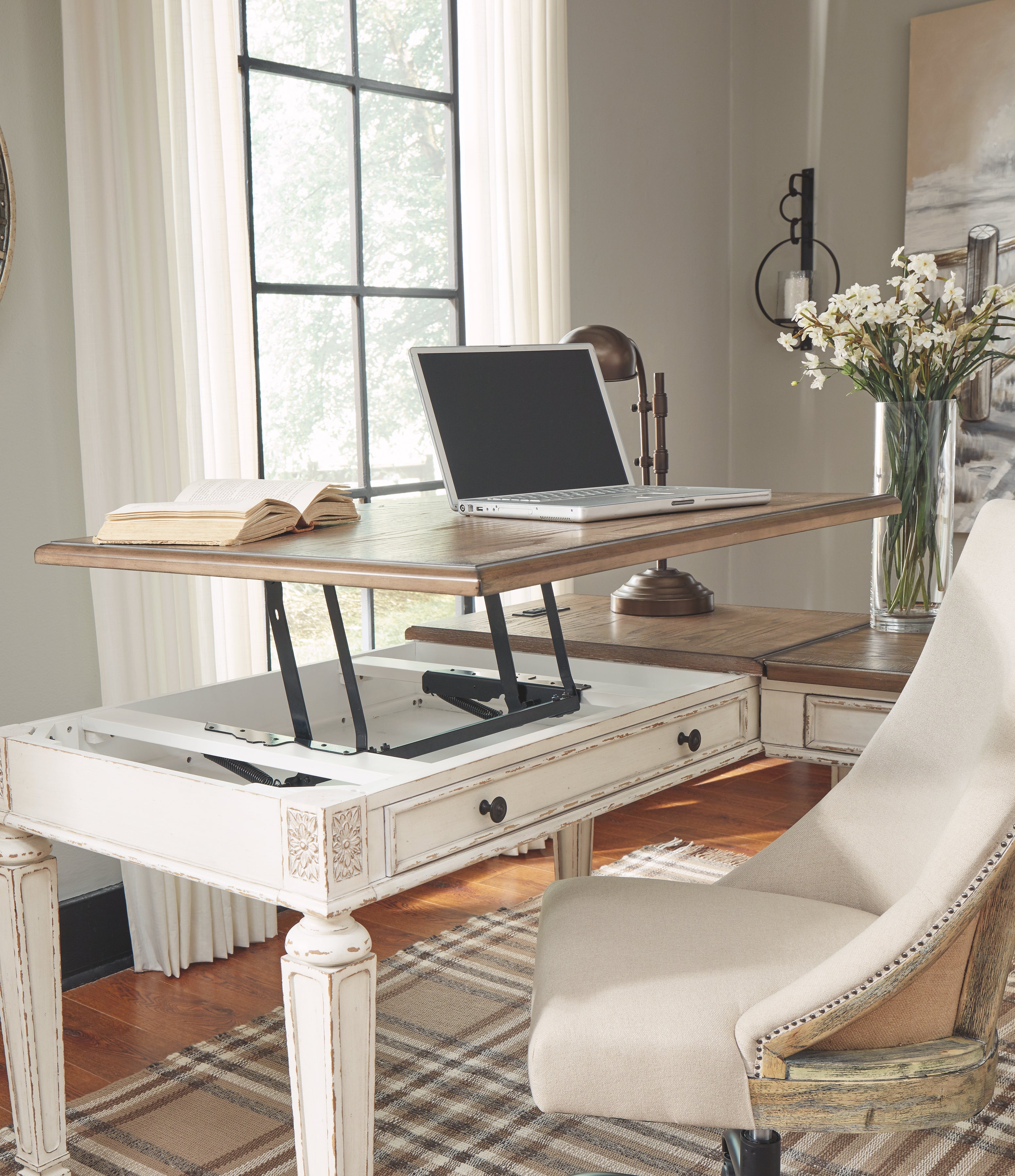 Ashley Furniture - REALYN LIFT TOP DESK - Light Brown Wood - Desks - Additional View 8
