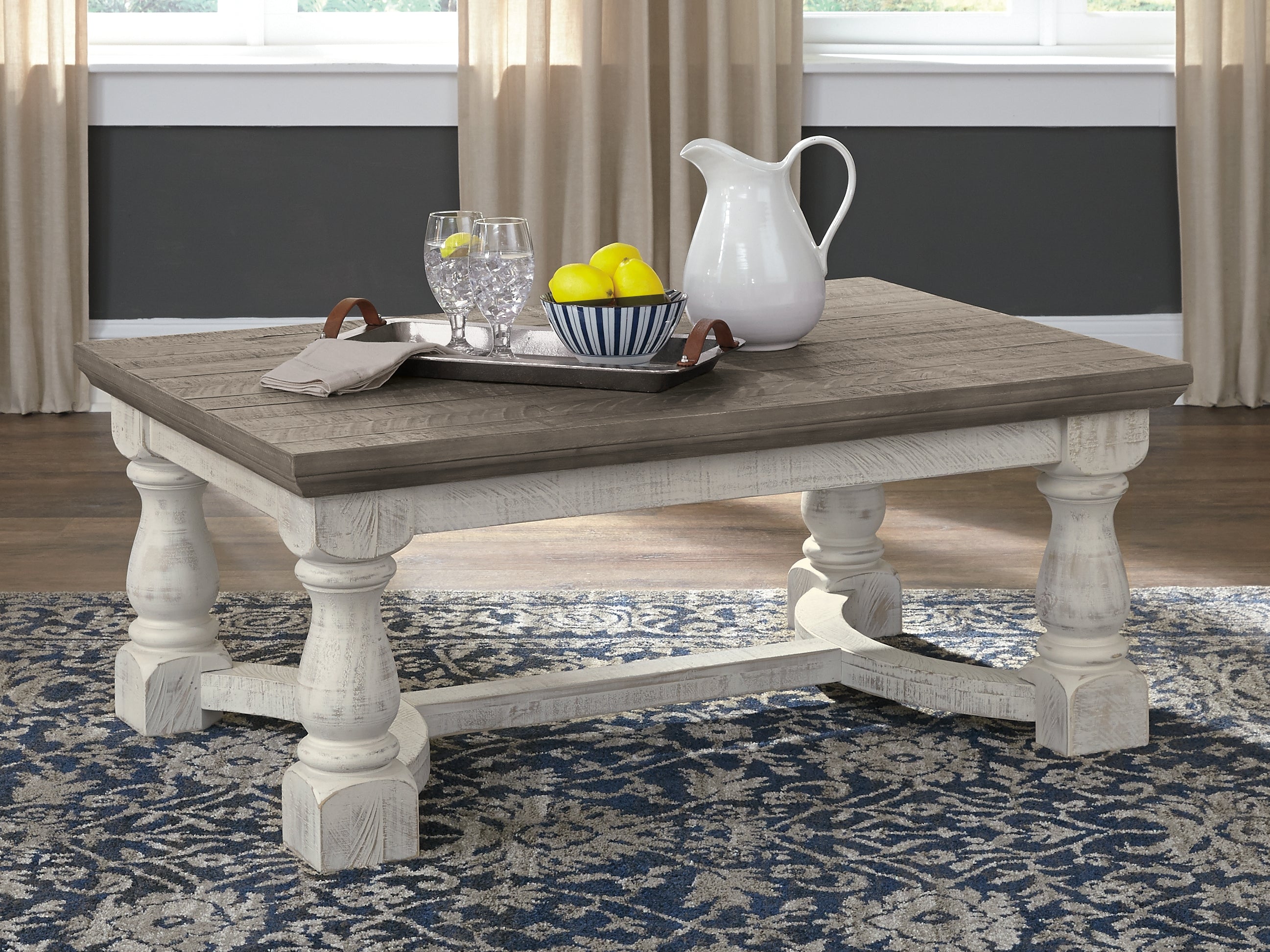 Ashley Furniture - HAVALANCE RECTANGULAR COCKTAIL TABLE - Dark Gray Wood - Tables - Additional View 1