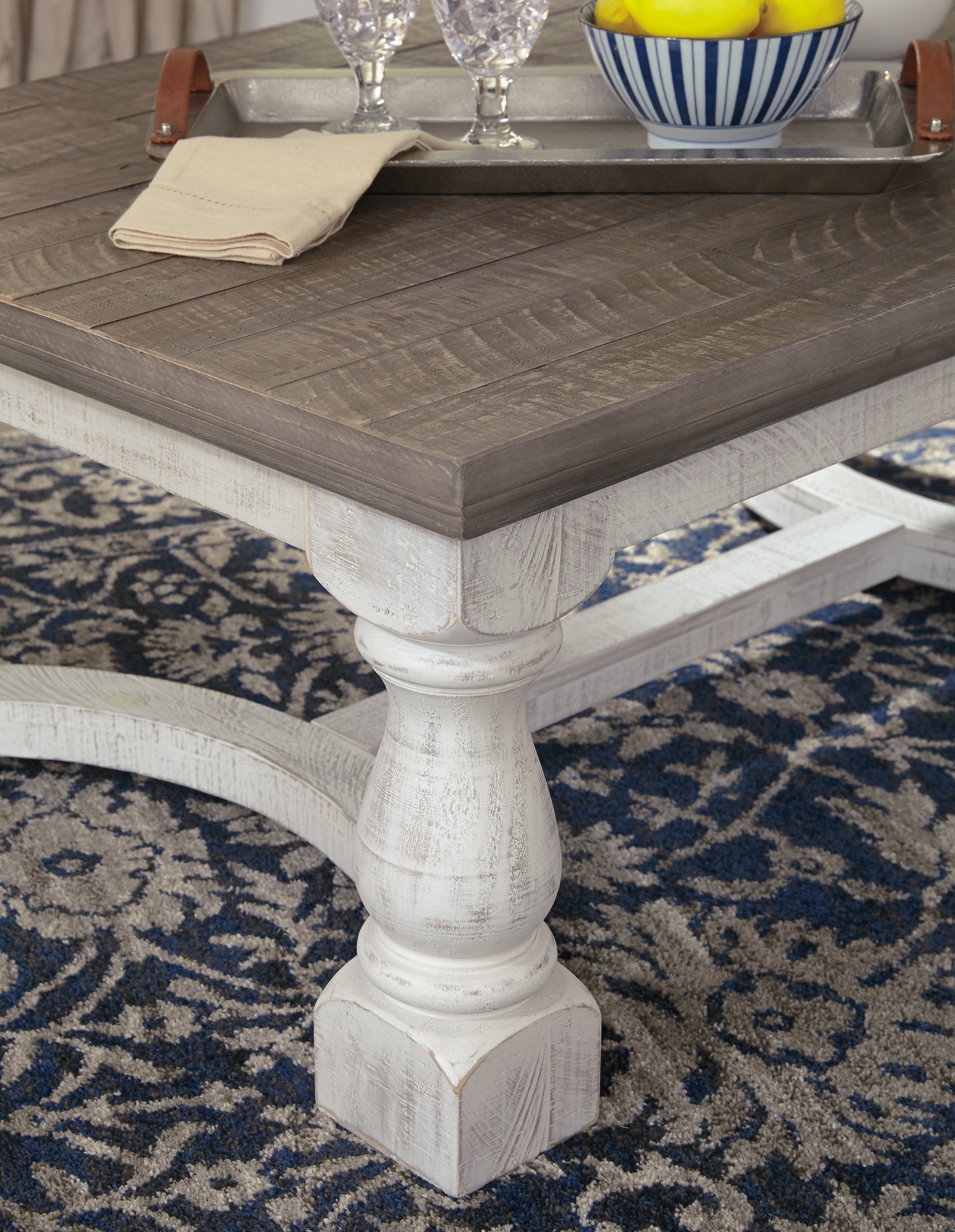 Ashley Furniture - HAVALANCE RECTANGULAR COCKTAIL TABLE - Dark Gray Wood - Tables - Additional View 2
