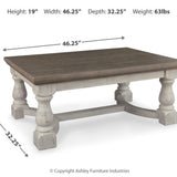 Ashley Furniture - HAVALANCE RECTANGULAR COCKTAIL TABLE - Dark Gray Wood - Tables - Additional View 3