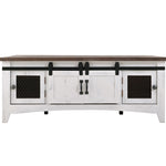International Furniture Direct - PUEBLO WHITE COCKTAIL TABLE - White|Dark Brown Wood - Tables