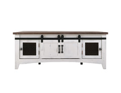 International Furniture Direct - PUEBLO WHITE COCKTAIL TABLE - White|Dark Brown Wood - Tables