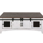 International Furniture Direct - PUEBLO WHITE COCKTAIL TABLE - White|Dark Brown Wood - Tables - Additional View 1