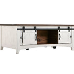 International Furniture Direct - PUEBLO WHITE COCKTAIL TABLE - White|Dark Brown Wood - Tables - Additional View 2