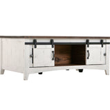 International Furniture Direct - PUEBLO WHITE COCKTAIL TABLE - White|Dark Brown Wood - Tables - Additional View 2