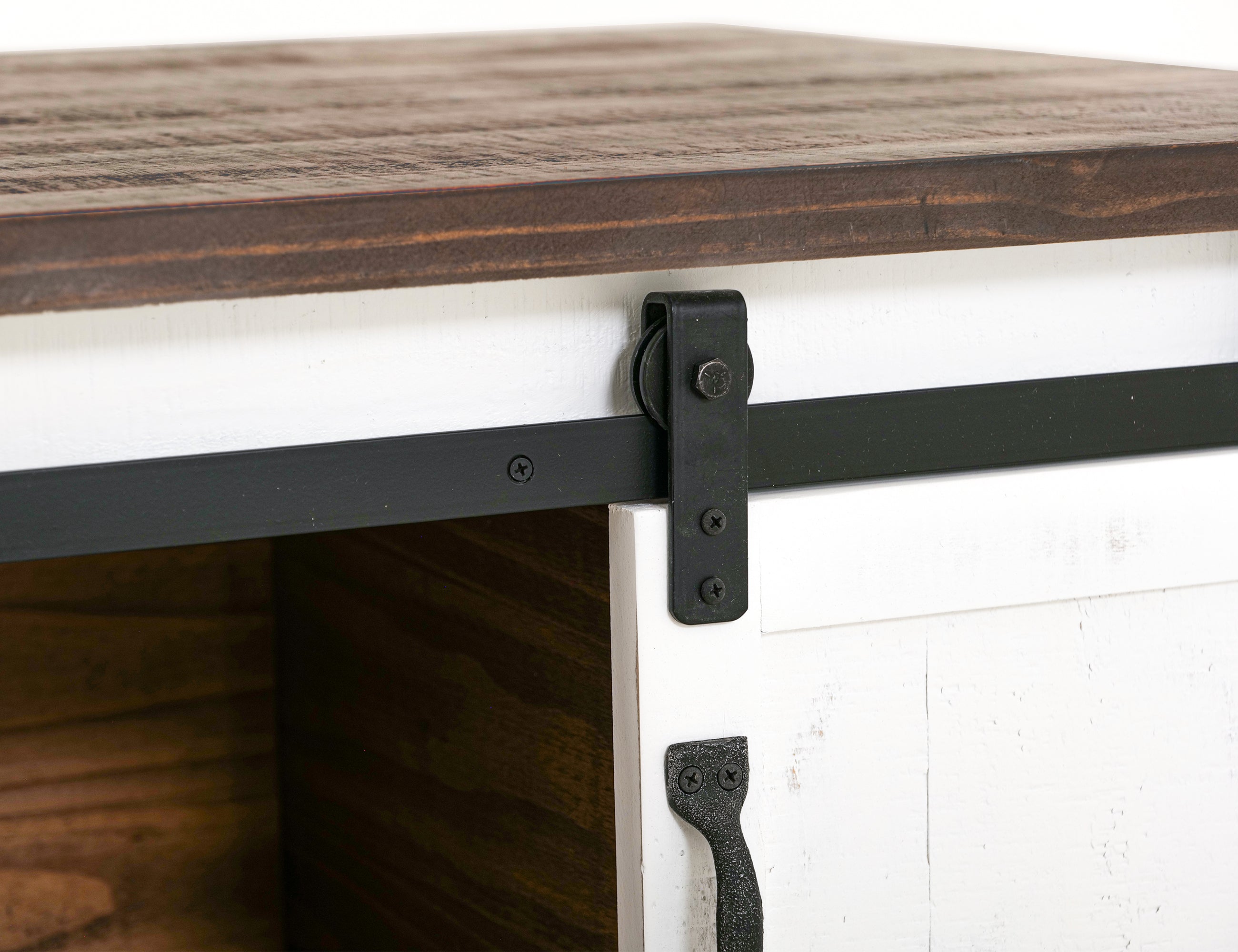 International Furniture Direct - PUEBLO WHITE COCKTAIL TABLE - White|Dark Brown Wood - Tables - Additional View 5