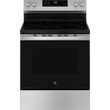 GE STAINLESS STEEL ELECTRIC CONVECTION WITH AIR FRY RANGE - Pearl Silver|Black - Ranges