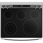 GE STAINLESS STEEL ELECTRIC CONVECTION WITH AIR FRY RANGE - Pearl Silver|Black - Ranges - Additional View 1