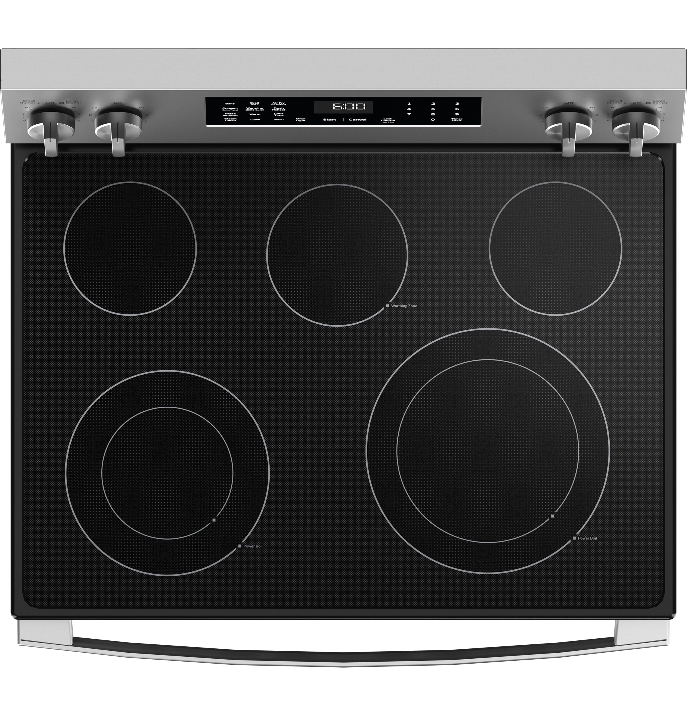 GE STAINLESS STEEL ELECTRIC CONVECTION WITH AIR FRY RANGE - Pearl Silver|Black - Ranges - Additional View 1