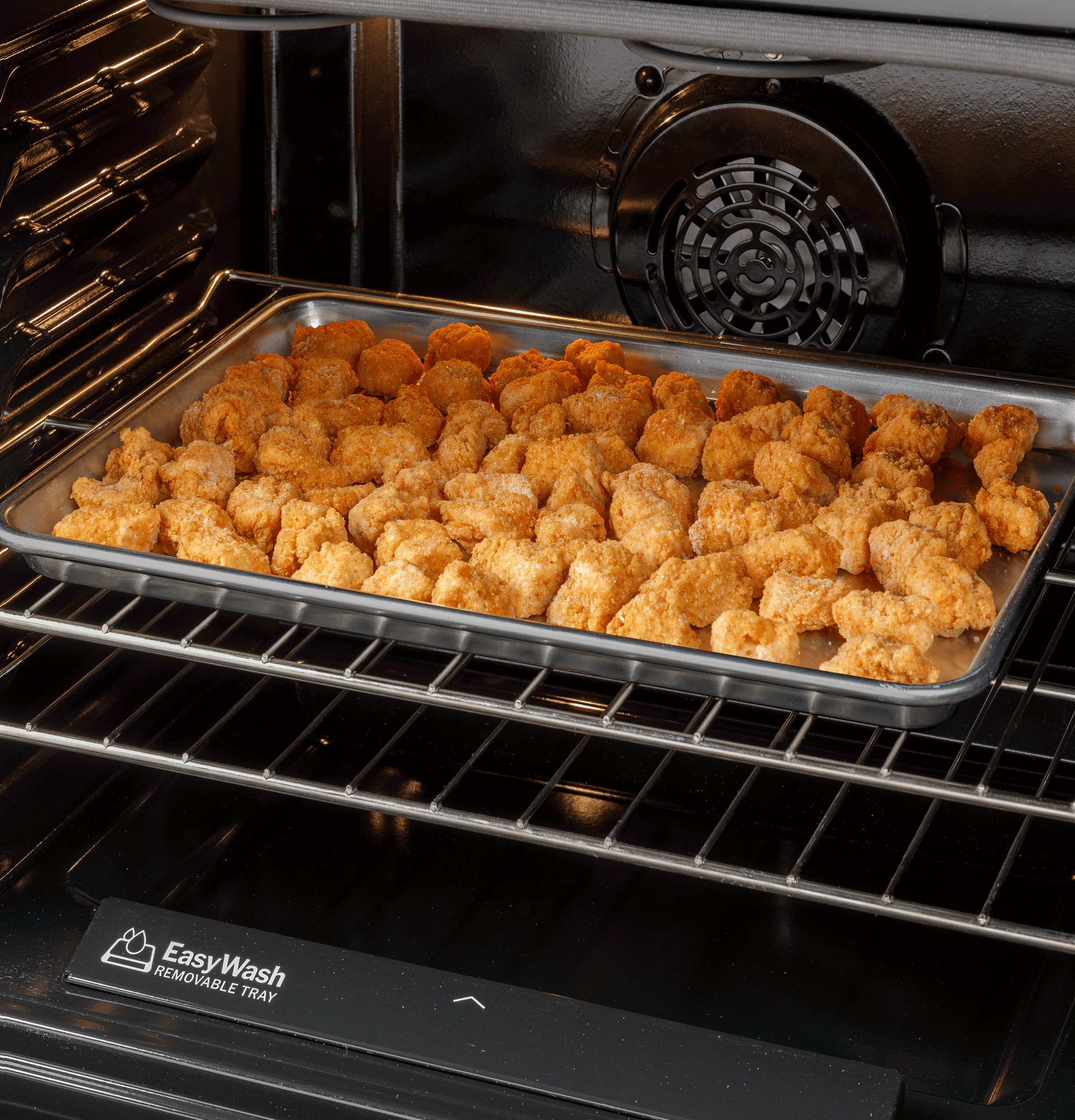 GE STAINLESS STEEL ELECTRIC CONVECTION WITH AIR FRY RANGE - Pearl Silver|Black - Ranges - Additional View 27