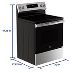 GE STAINLESS STEEL ELECTRIC CONVECTION WITH AIR FRY RANGE - Pearl Silver|Black - Ranges - Additional View 33