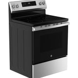 GE STAINLESS STEEL ELECTRIC CONVECTION WITH AIR FRY RANGE - Pearl Silver|Black - Ranges - Additional View 34