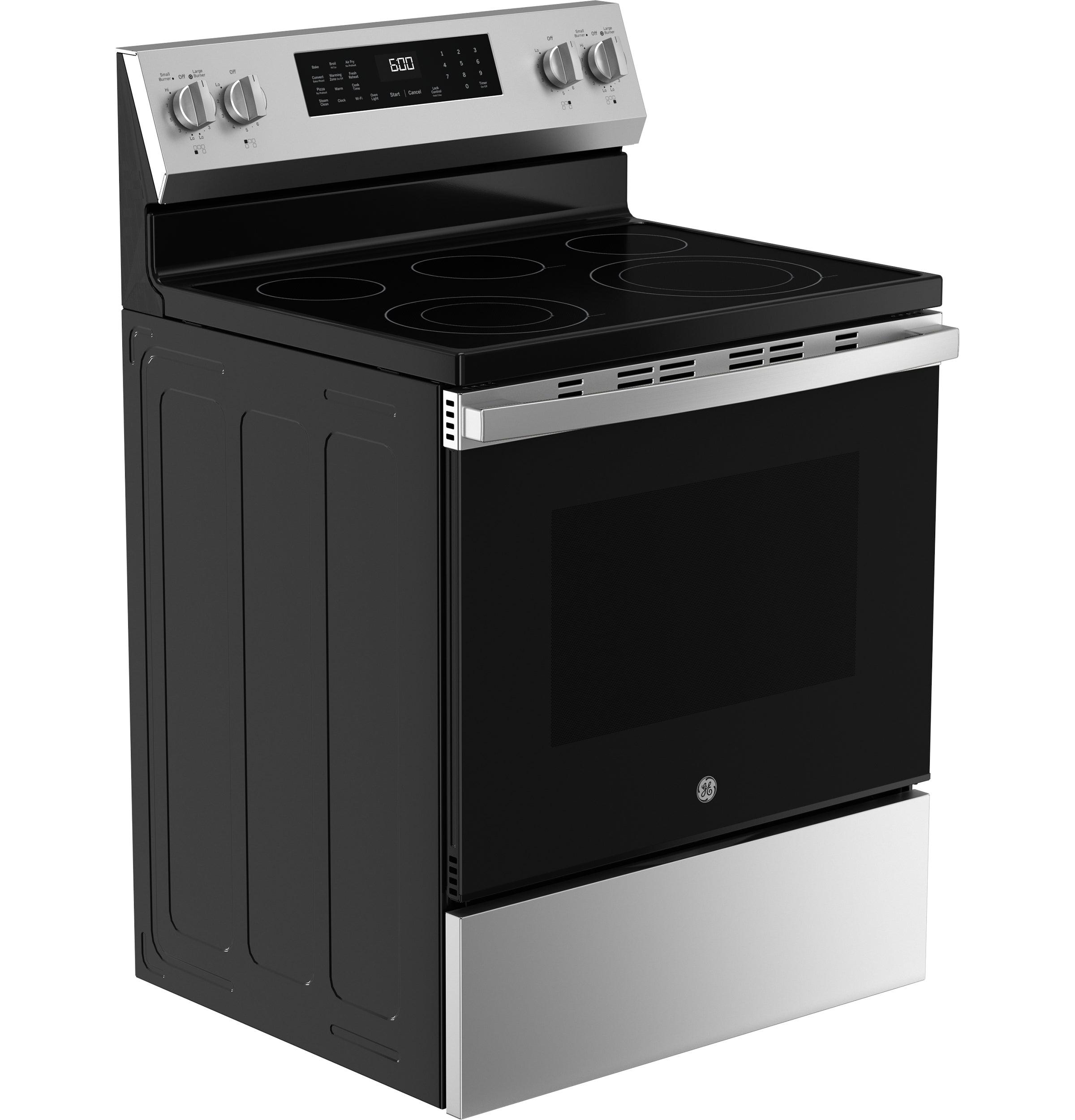 GE STAINLESS STEEL ELECTRIC CONVECTION WITH AIR FRY RANGE - Pearl Silver|Black - Ranges - Additional View 34