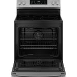 GE STAINLESS STEEL ELECTRIC CONVECTION WITH AIR FRY RANGE - Pearl Silver|Black - Ranges - Additional View 2
