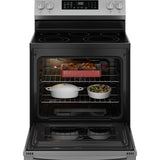 GE STAINLESS STEEL ELECTRIC CONVECTION WITH AIR FRY RANGE - Pearl Silver|Black - Ranges - Additional View 3
