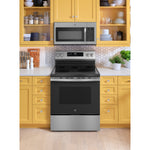 GE STAINLESS STEEL ELECTRIC CONVECTION WITH AIR FRY RANGE - Pearl Silver|Black - Ranges - Additional View 5