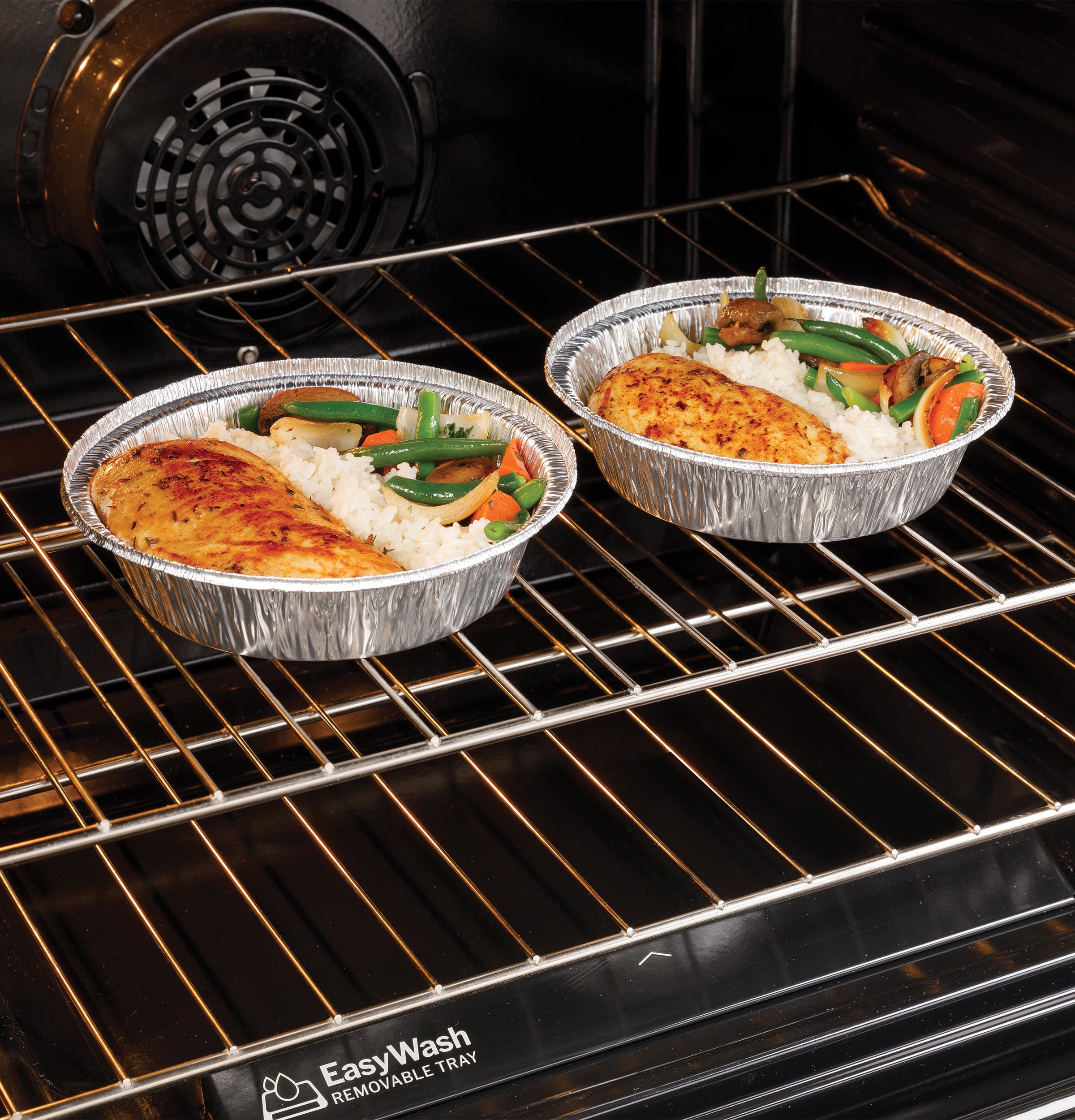 GE STAINLESS STEEL ELECTRIC CONVECTION WITH AIR FRY RANGE - Pearl Silver|Black - Ranges - Additional View 18