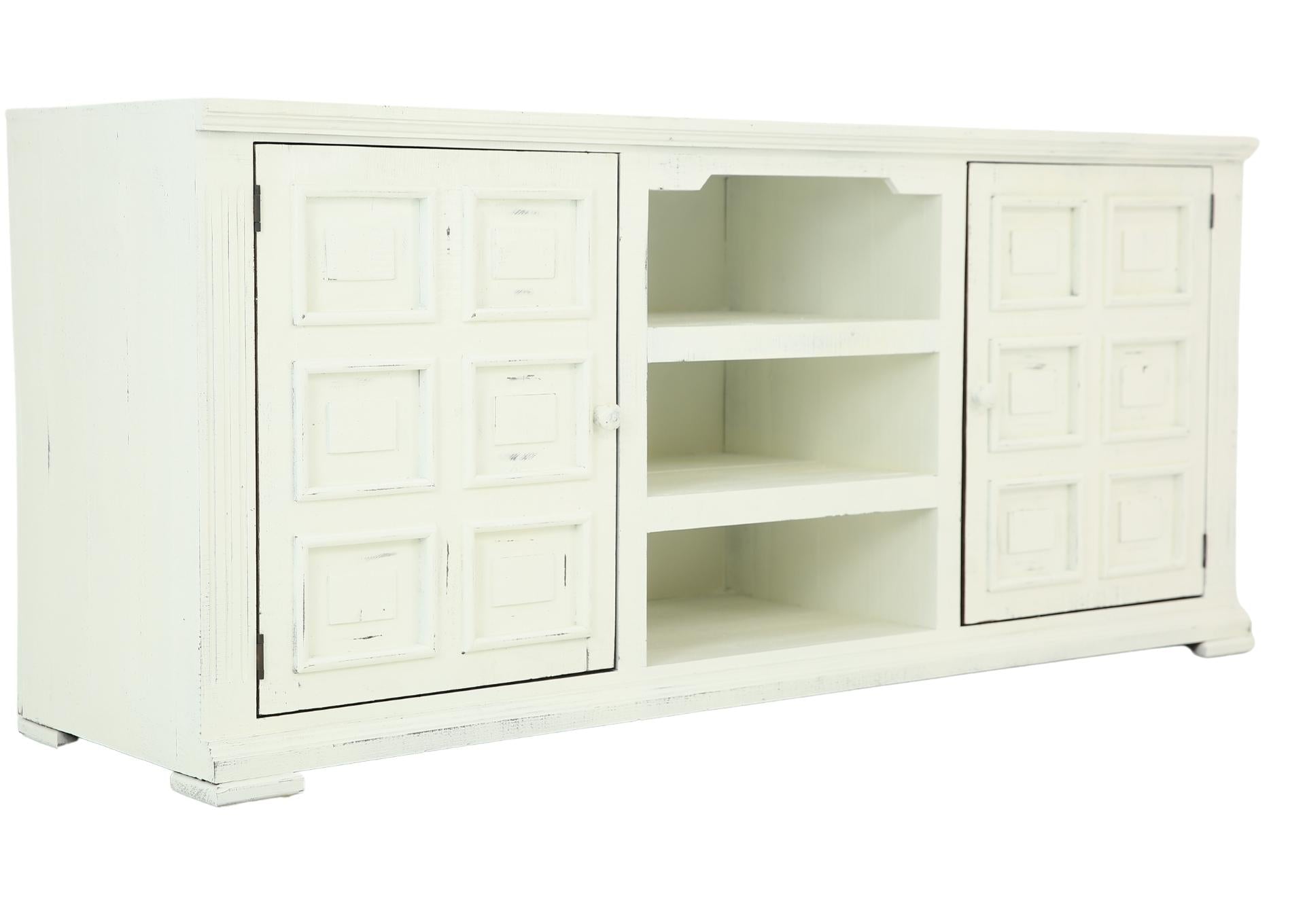 LAFITTE AGED WHITE TV STAND - Additional View 1