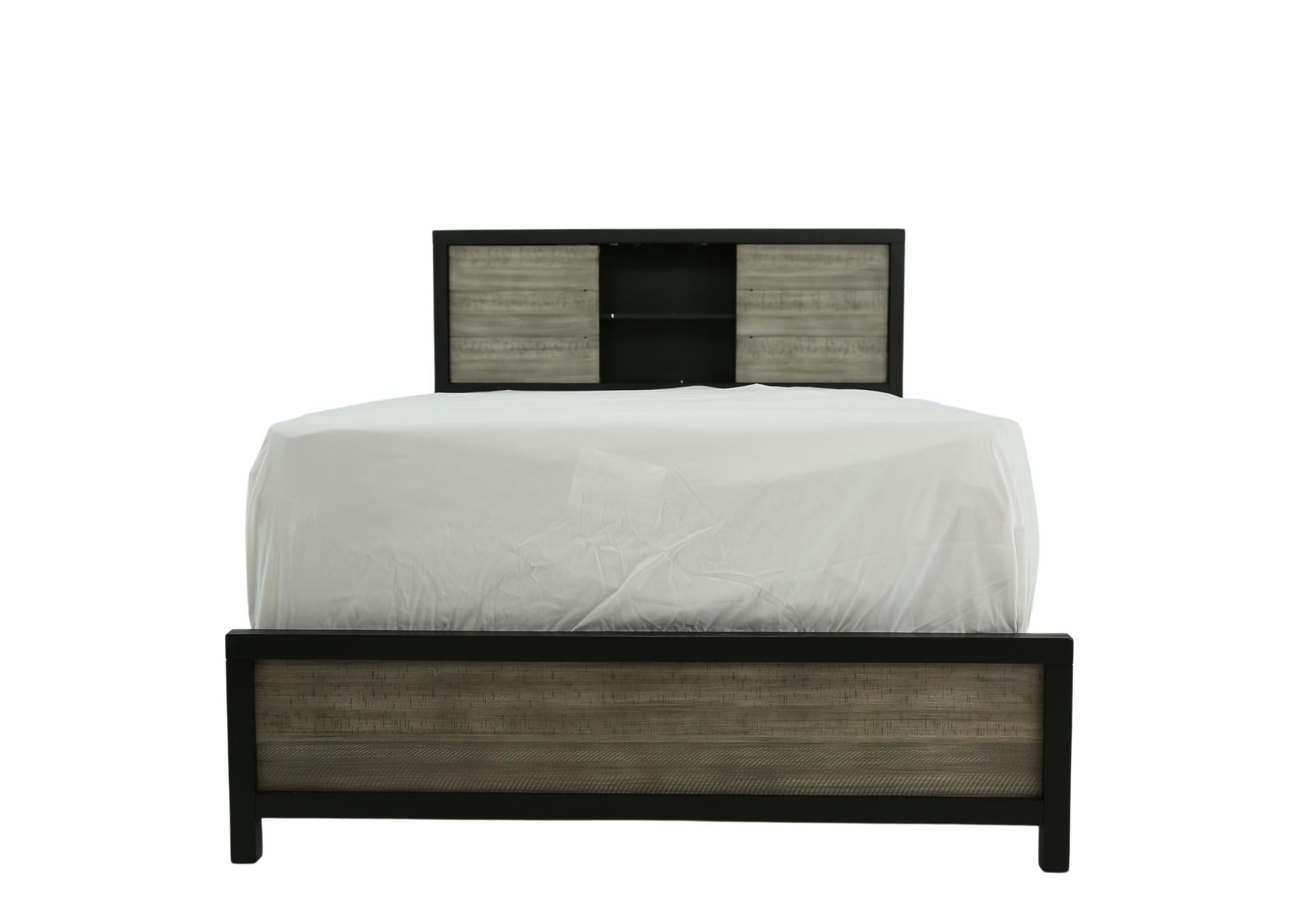 Daughtrey Black Full Bookcase Bed