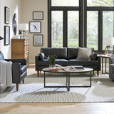 TRAFTON CHARCOAL LEATHER SOFA - Additional View 3