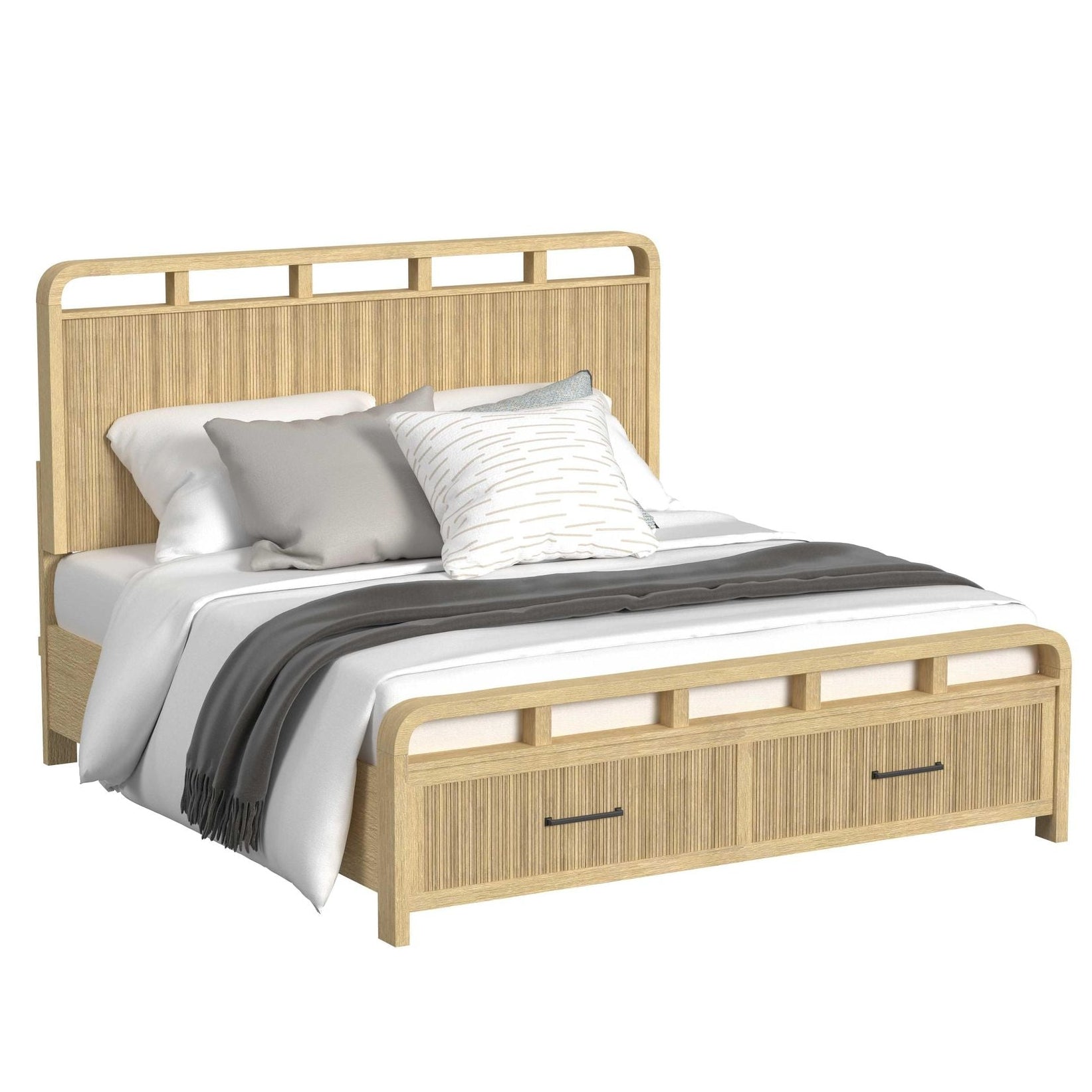 Elements International - Ridgemont King Bed - Light Brown Wood - Beds
