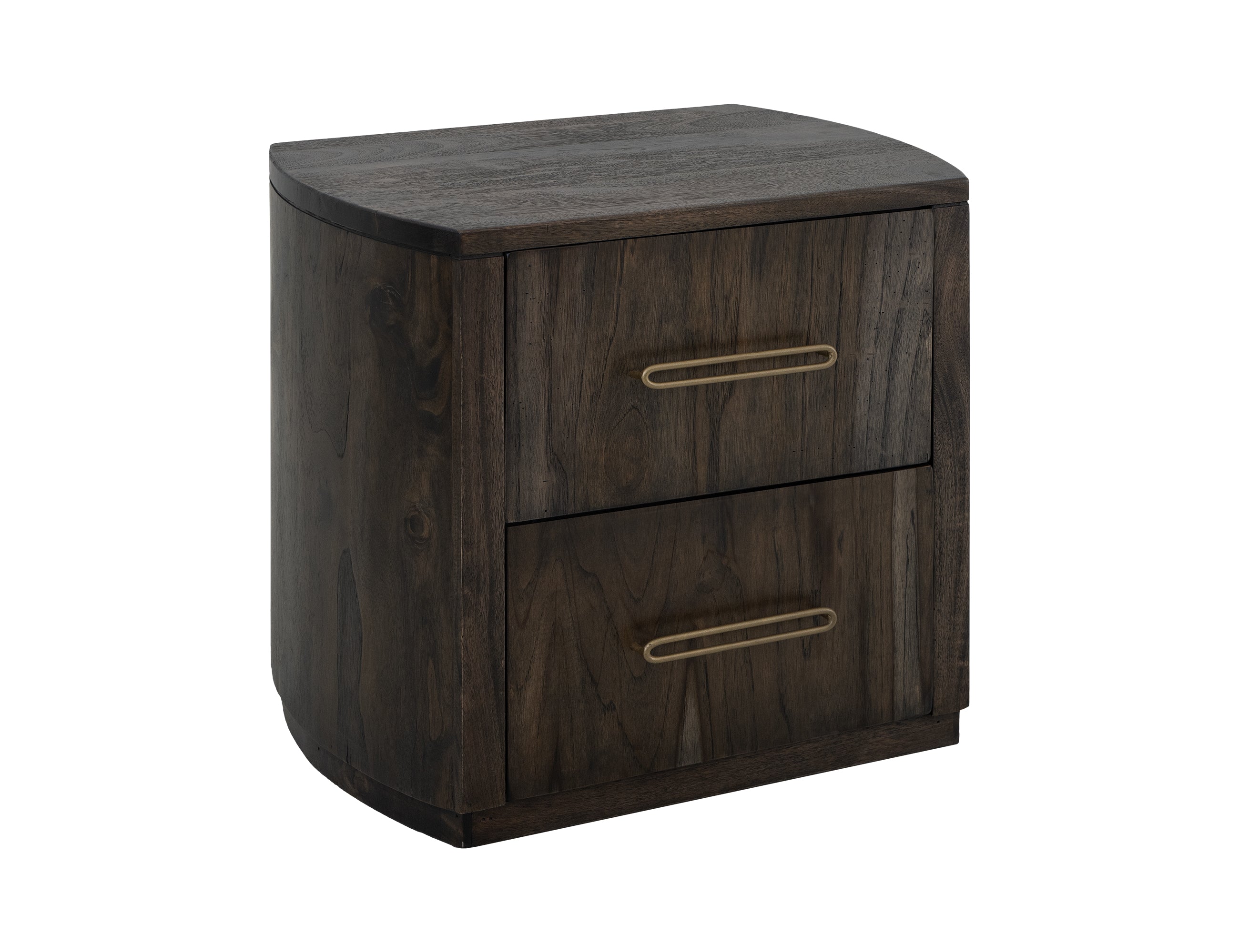 International Furniture Direct - RIVERBEND EMBER NIGHTSTAND - Dark Brown Wood - Nightstands