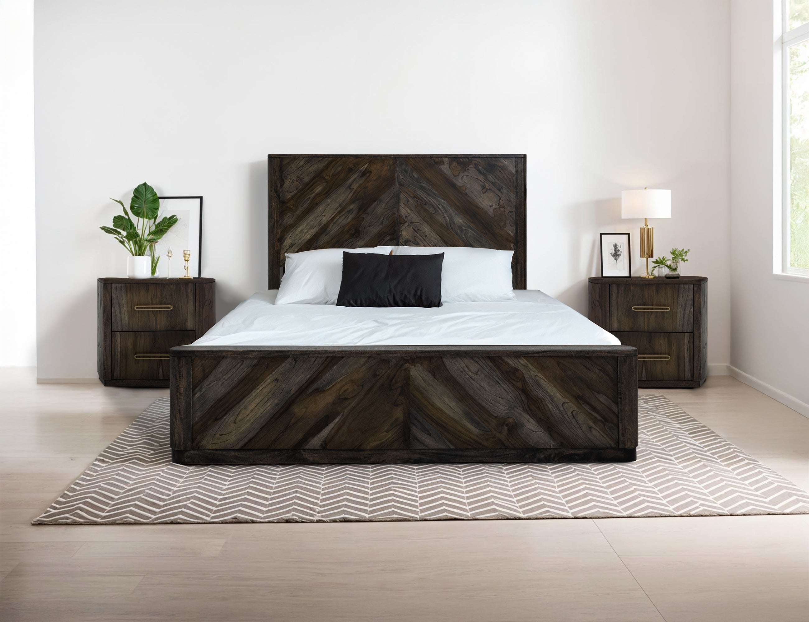 International Furniture Direct - RIVERBEND EMBER NIGHTSTAND - Dark Brown Wood - Nightstands - Additional View 2