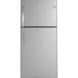 GE STAINLESS STEEL 22CU TOP FREEZER REFRIGERATOR - Pearl Silver - Refrigerators