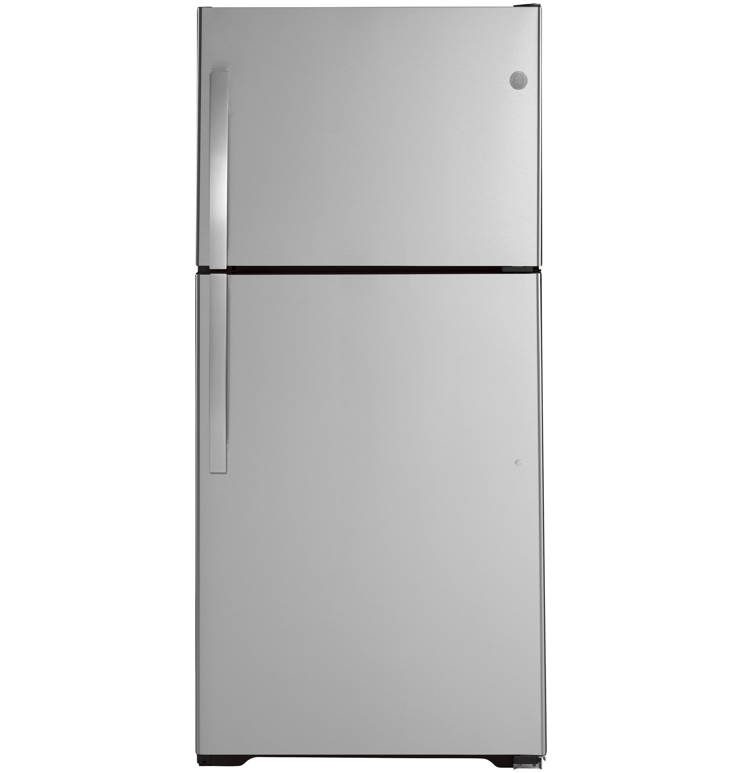 GE STAINLESS STEEL 22CU TOP FREEZER REFRIGERATOR - Pearl Silver - Refrigerators