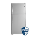 GE STAINLESS STEEL 22CU TOP FREEZER REFRIGERATOR - Pearl Silver - Refrigerators - Additional View 4