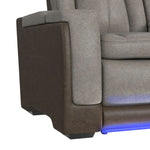 Elements International - LANTANA ROCKY GREY/BROWN 2P POWER LOVESEAT - Gray Faux Leather - Loveseats - Additional View 12