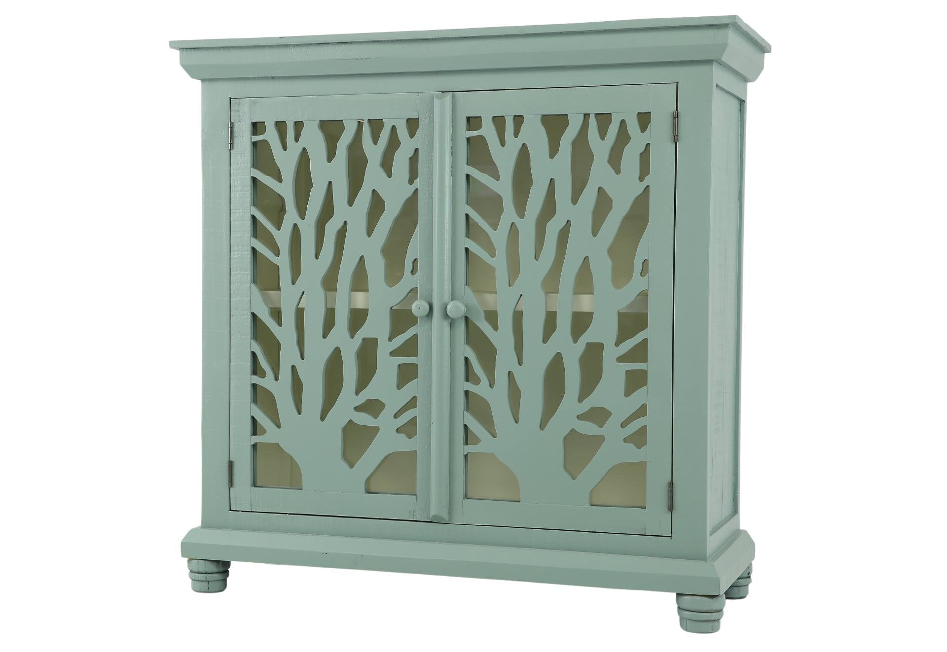 Cabinet With Tree - Blue/White