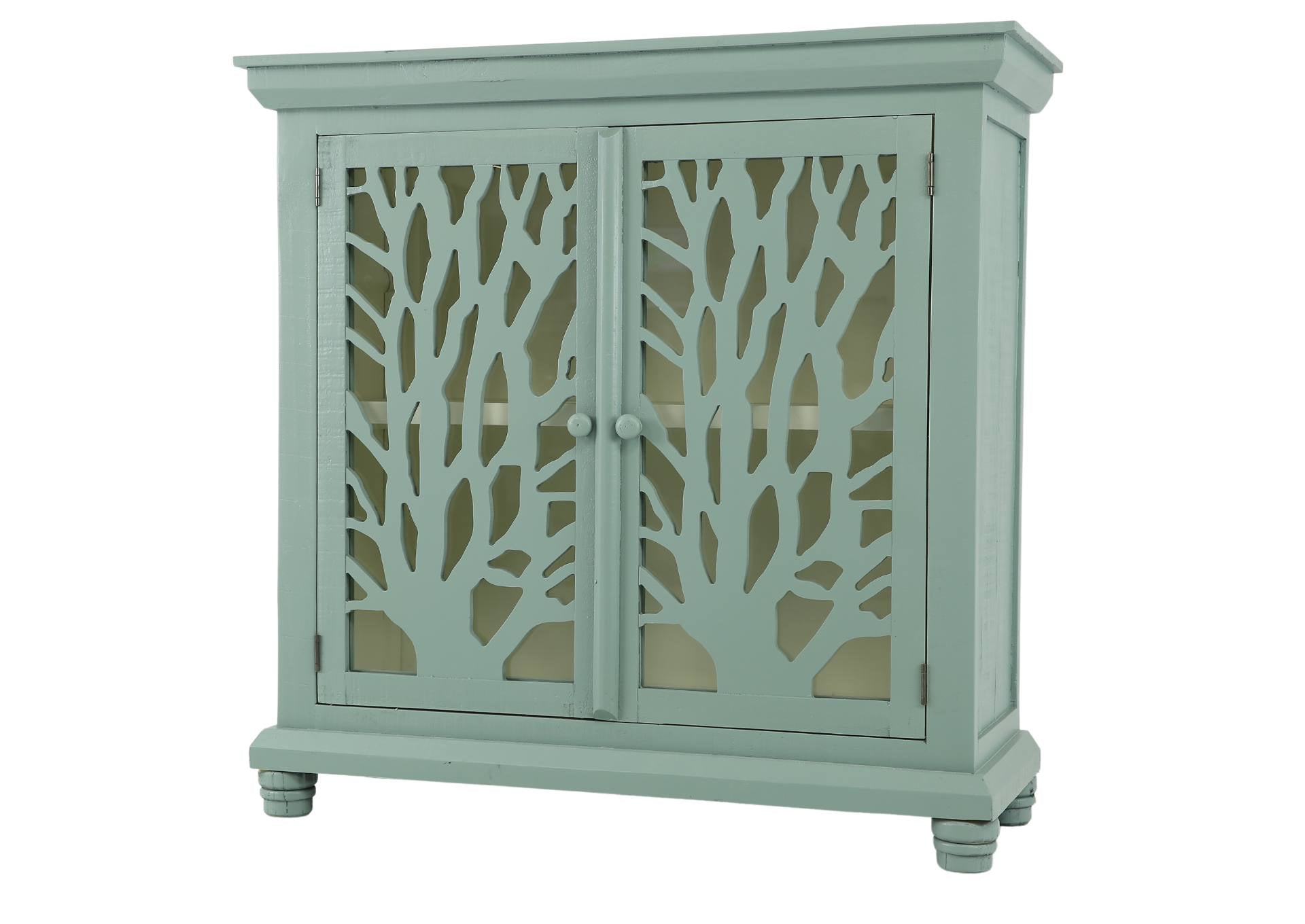Cabinet With Tree - Blue/White