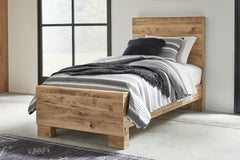 Ashley Furniture - Hyanna Twin Panel Bed - Brown - Beige Wood - Beds - Additional View 2