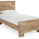 Ashley Furniture - Hyanna Twin Panel Bed - Brown - Beige Wood - Beds