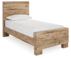 Ashley Furniture - Hyanna Twin Panel Bed - Brown - Beige Wood - Beds