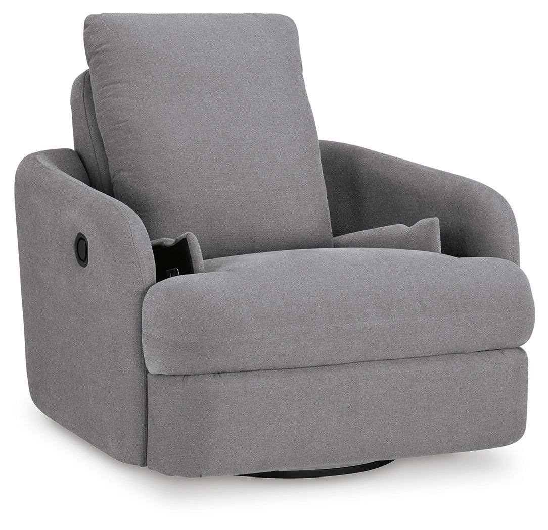Ashley Furniture - Nexseat Swivel Recliner - Gray Next-Gen Nuvella - Recliners - Additional View 3
