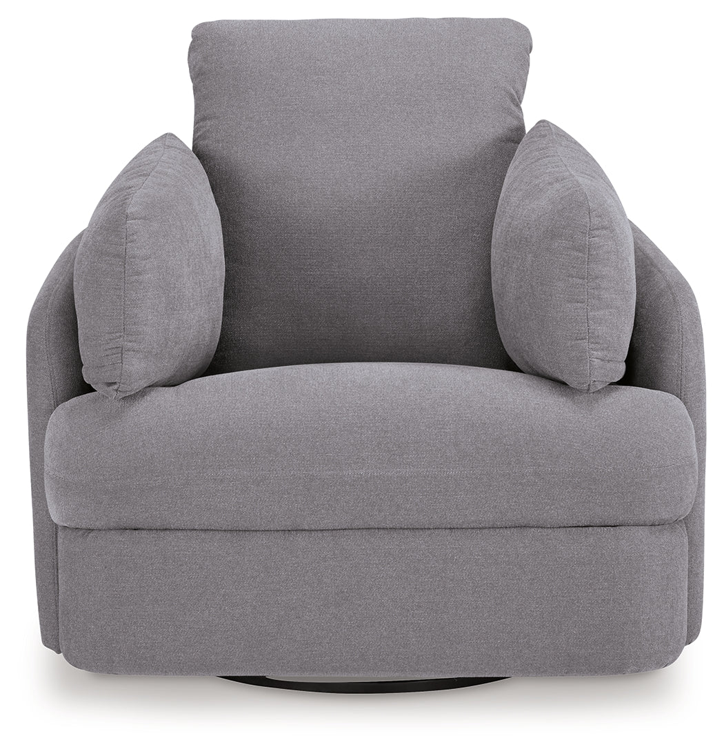 Ashley Furniture - Nexseat Swivel Recliner - Gray Next-Gen Nuvella - Recliners - Additional View 4