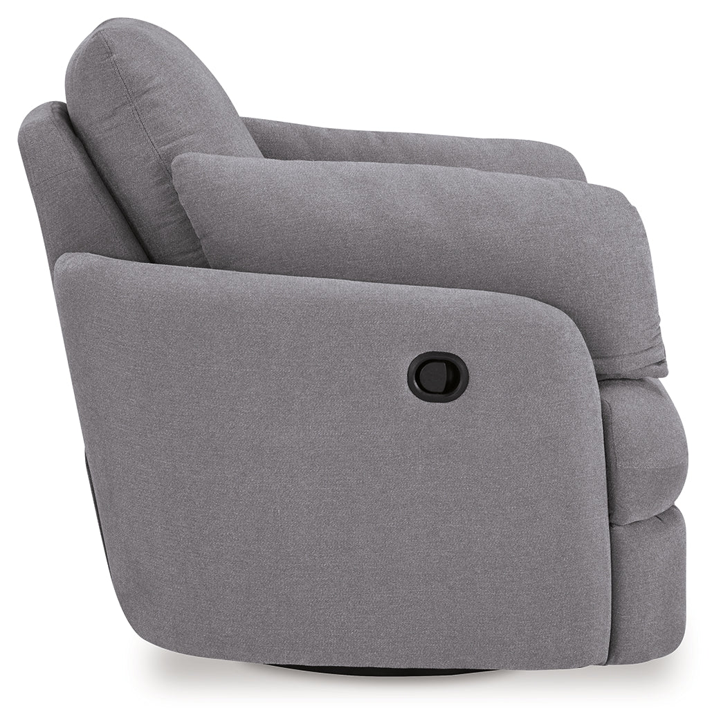 Ashley Furniture - Nexseat Swivel Recliner - Gray Next-Gen Nuvella - Recliners - Additional View 5