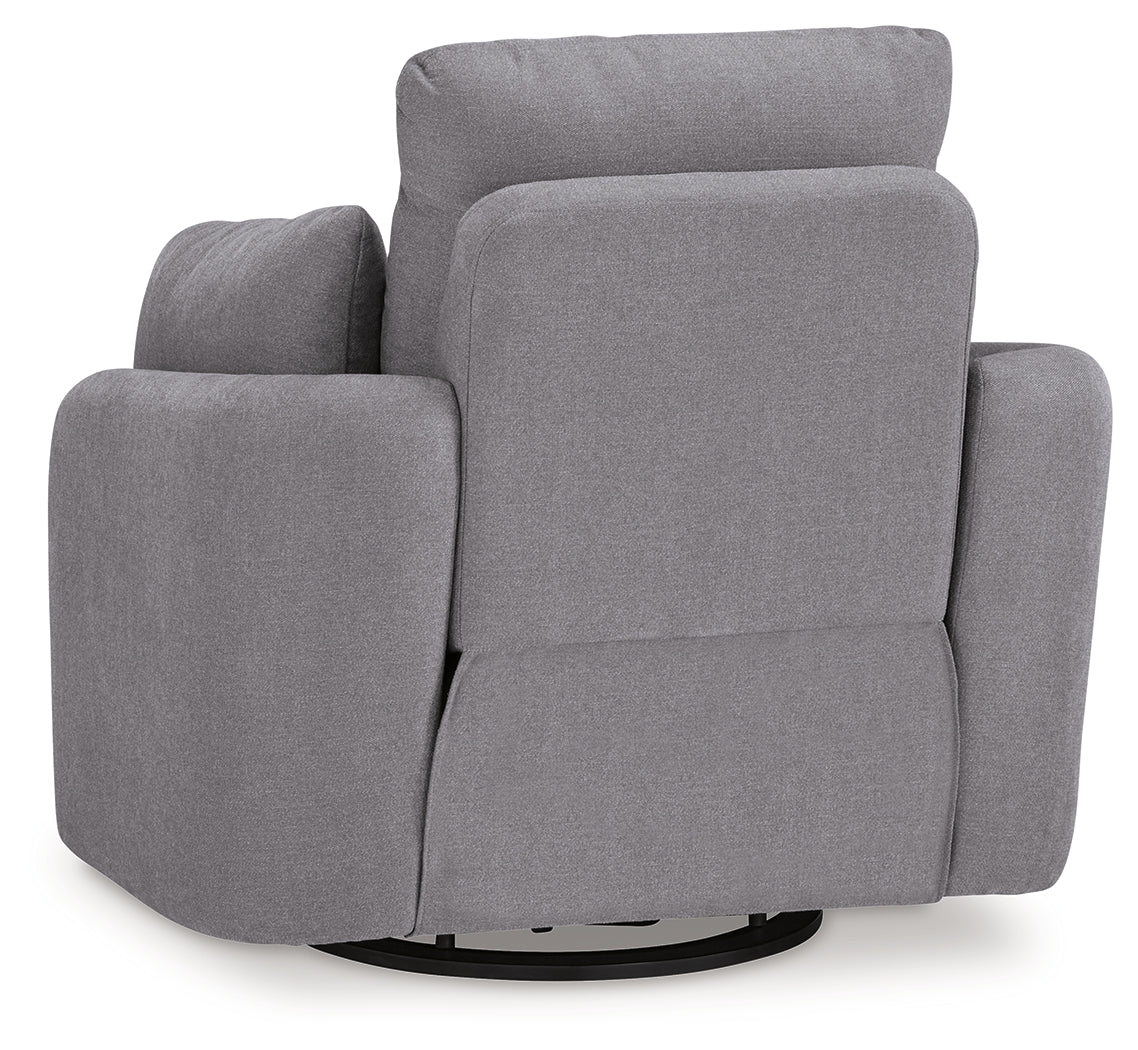Ashley Furniture - Nexseat Swivel Recliner - Gray Next-Gen Nuvella - Recliners - Additional View 6