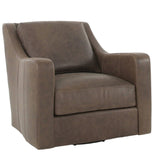 BONAVENTURA WALNUT LEATHER SWIVEL CHAIR - Additional View 1