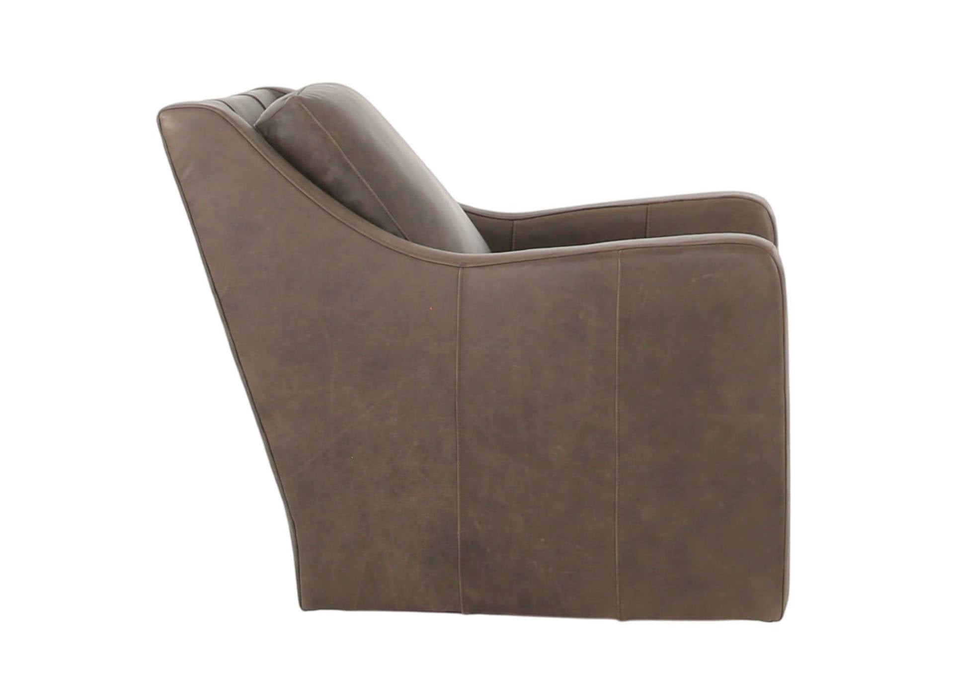 BONAVENTURA WALNUT LEATHER SWIVEL CHAIR - Additional View 2