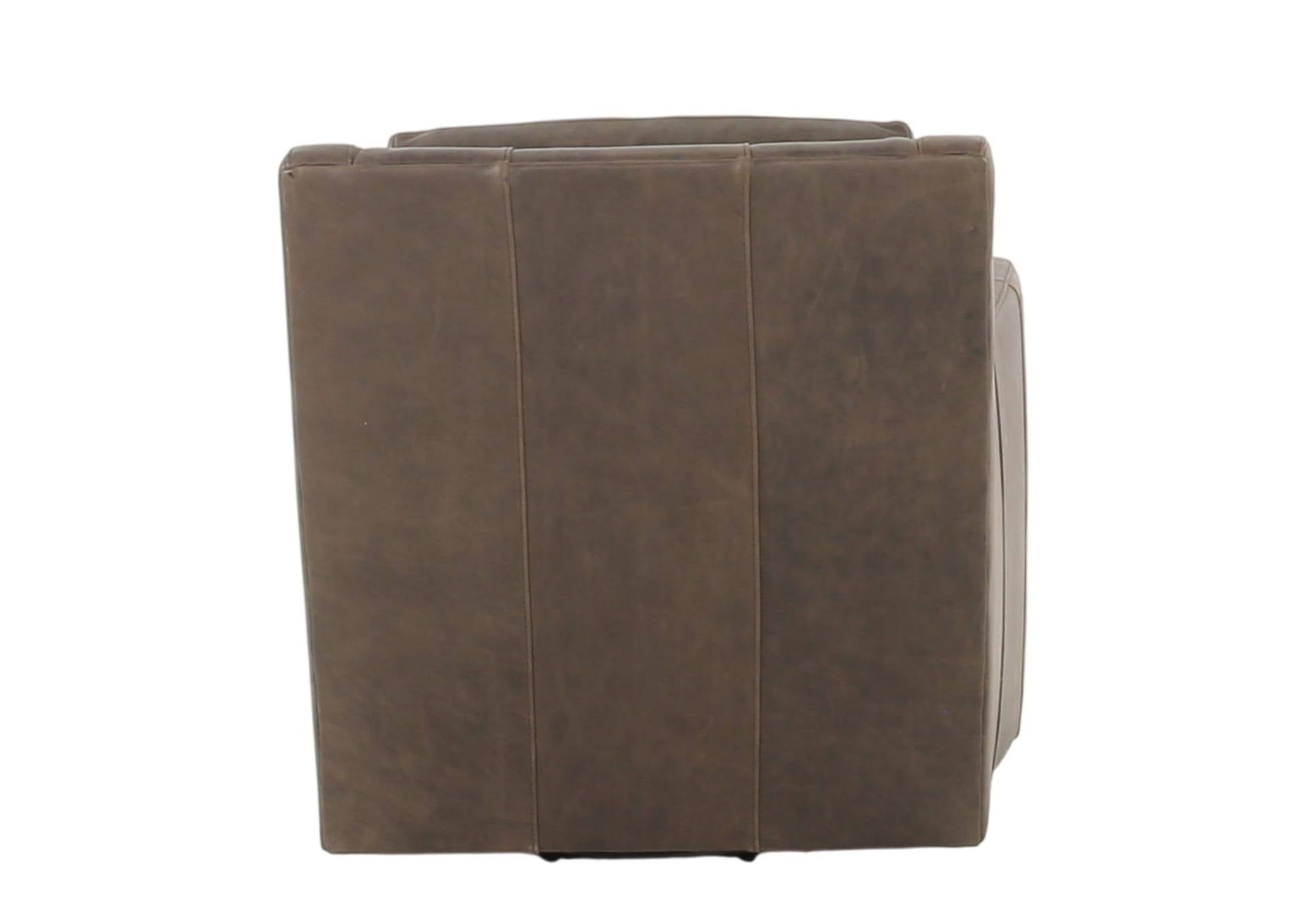BONAVENTURA WALNUT LEATHER SWIVEL CHAIR - Additional View 3