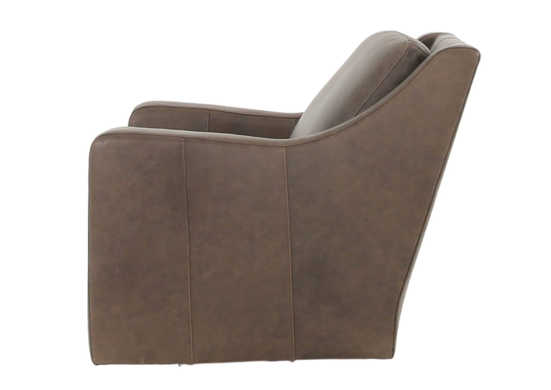 BONAVENTURA WALNUT LEATHER SWIVEL CHAIR - Additional View 4