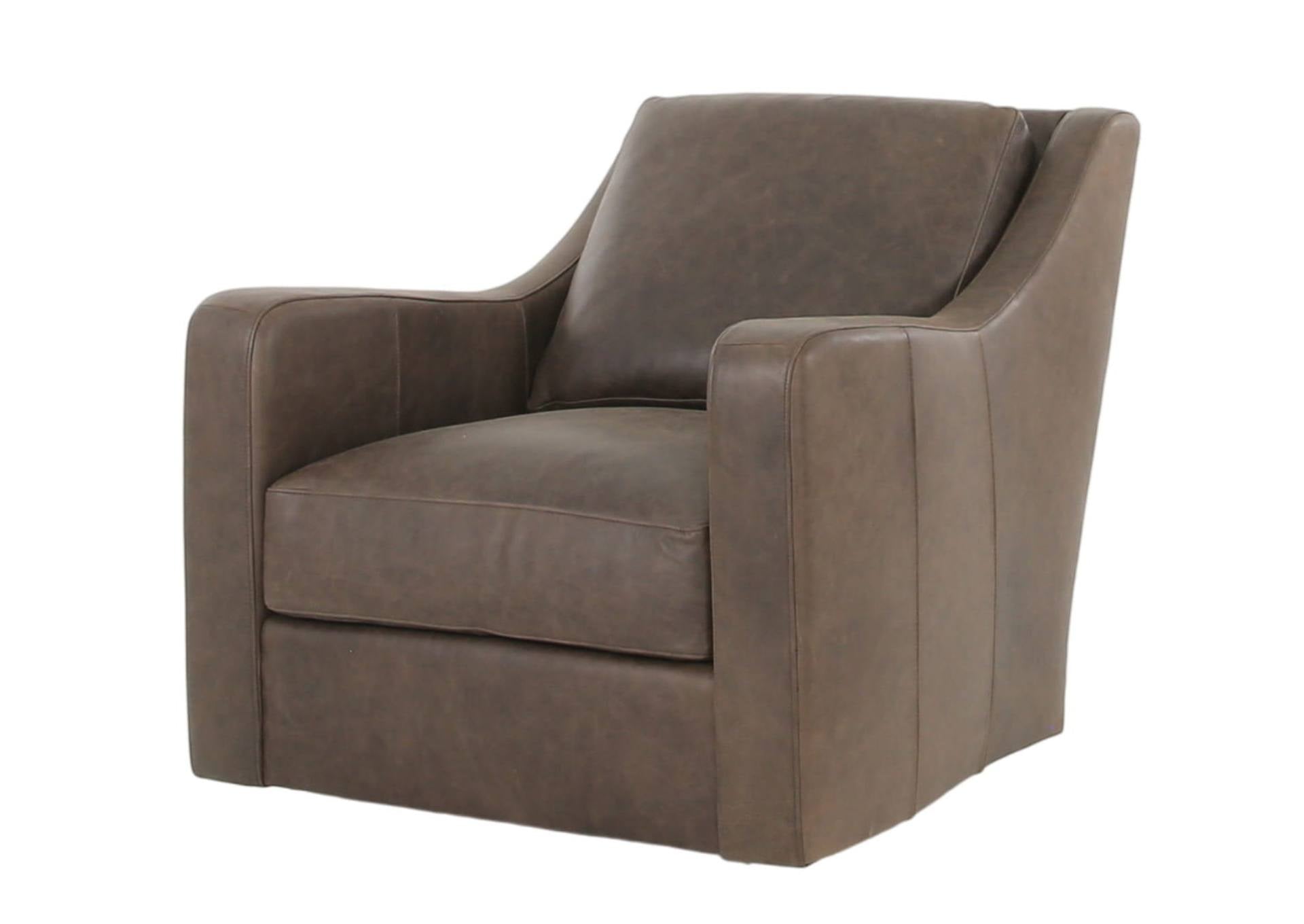 BONAVENTURA WALNUT LEATHER SWIVEL CHAIR - Additional View 5